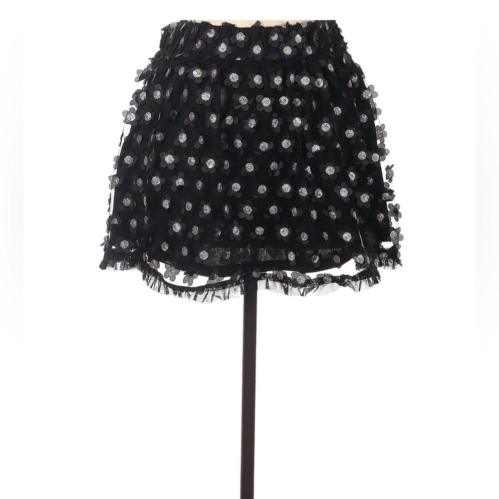 Black Sequin Daisy Crop Top & Mini Skirt Set - Picture 7 of 11